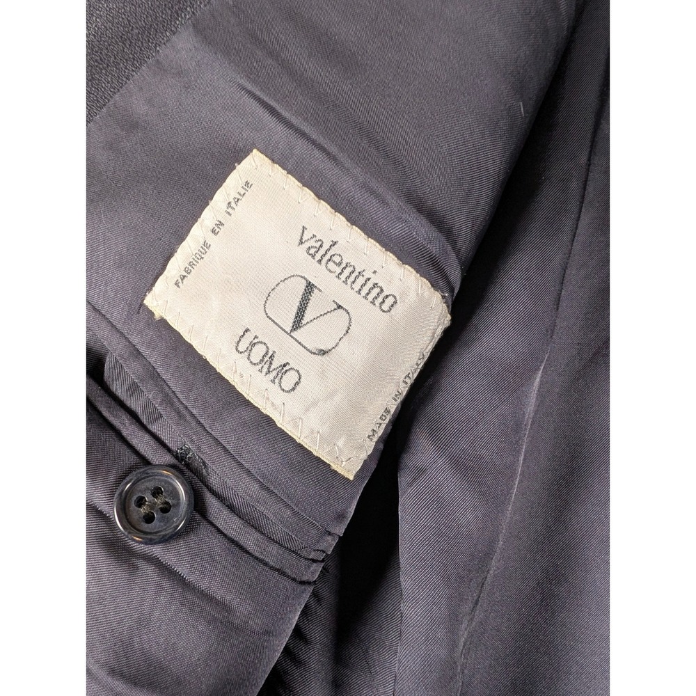 Valentino Uomo Mens Black Pinstripe Virgin Wool Blazer Sport Coat 46R Italy - Picture 7 of 8